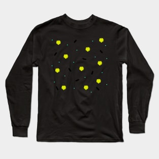 Yellow brush dots Long Sleeve T-Shirt